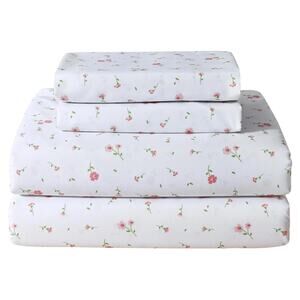 New Bedsure Full Size Sheets Soft Floral 4 Pieces Soft, Breathable, Cooling Bed